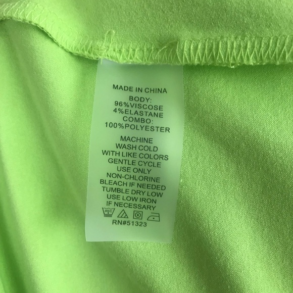 *4/$20* Vince Camuto Neon Green Blouse Sheer/Trim - Picture 4 of 6